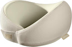 Skechers Men's Memory Foam Neck Pillow, Comfortable & Breathable Travel Pillow, Neck Pillow Airplane for Travel, Car Rides, Home, and Office Use, Ergonomic Design for Men and Women,Beige