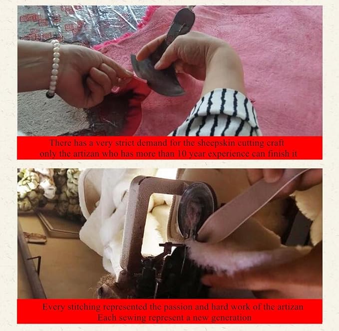 Winter Warmth: Universal Sheepskin Seat Cushion Cover - Natural Wool, for Cars, Trucks, SUVs & Vans - Cozy & Stylish Driving Companion Rear Red