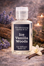 Car Air Freshener, Luxury Car Diffuser with 1 Oz Refill, Phthalate Free Fragrance – Long Lasting Scent | Refillable Hanging Air Freshener for Car, Home, Office | Made in USA (Iced Vanilla Woods)