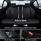 Coverado Car Seat Covers, 5 Seats Black Seat Covers for Car, Luxury Faux Leather Seat Cover, Front and Back Seat Cover, Waterproof Car Seat Protector, Universal Car Seat Cushions Fit for Most Vehicles