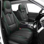 Fit for 98% of Mercedes Benz Car Seat Covers with Headrests, Premium Nappa Leather Seat Cover, Fully Wrapped Protect Modern Style Seat Cover (2-Seat Luxury, Black & Green)