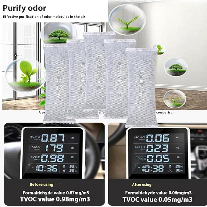8Pack Natural Activated Charcoal Shoe Odor Absorber; Shoe Deodorizer Bags; Home or Car Odor Eliminator; Car Air Freshener;Air Purifying Bag for Home,Car,Closet,Basement,Pets