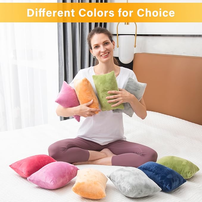 2 Pack Small Pillow, Memory Foam Mini Pillow 11 X 7 Inches for Travel, Sleeping, Nap and Neck, Knee, Lumbar Support, Tiny Cushion for Pet, Dogs (Purple)