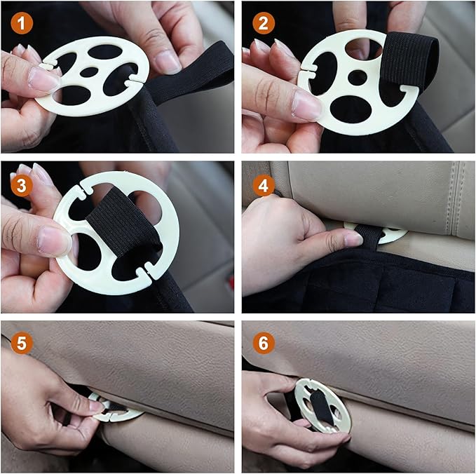 Rear Car Seat Mat,Universal Car Rear Seat Covers with Pockets,Bench Car Seat Cover Non-Slide Winter Pad,Auto Seat Protector Flocking Cloth Covers,Rear Car Seat Cover for Most 5-Seats Vehicle