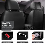 CAR PASS Suede Leather Seat Covers Full Set Soft Protector Durable Cushioned Warm in Winter Breath in Summer,Universal Sport Car Seat Cover Fit for Sedan SUV Pick-up Truck,Anti-Slip and Backseat(Grey)