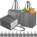 Insulated Grocery Bags with Zippered top Frozen Food Shopping Groceries Travel Insulated Tote Cooler Thermal Bags