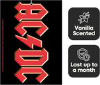 Rocksax AC/DC Logo Hanging Air Freshener – Long-Lasting Vanilla Car Air Freshener for Home & Office – Double-Sided Print Rock Band Memorabilia Car Fresheners