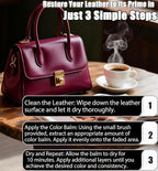 Leather Recoloring Balm, Leather & Vinyl Color Restorer Conditioner – Repairs Faded & Scratched Leather Color