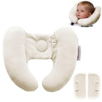 Baby Neck Pillow for Car Seat and Stroller, Adjustable Baby Head Support Pillow for Travel, Soft and Cushiony Torticollis Pillows for Infant and Newborn (Beige)