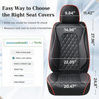 Coverado Full Set Car Seat Covers, Luxury Faux Leather Waterproof Seat Covers, 5-Seat Universal Fit, Front & Back Car Seat Protectors,Leather Seat Covers for Most Cars-Black & Red Line