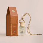 Llum Lily Sandal Hanging Car Air Freshener – Luxury Automotive Perfume Diffuser 10ml (0.34 fl oz), Long-Lasting Fragrance, Alcohol-Free Non-Toxic Car Scent, Glass Bottle With Wood Cap & AC Vent Clip