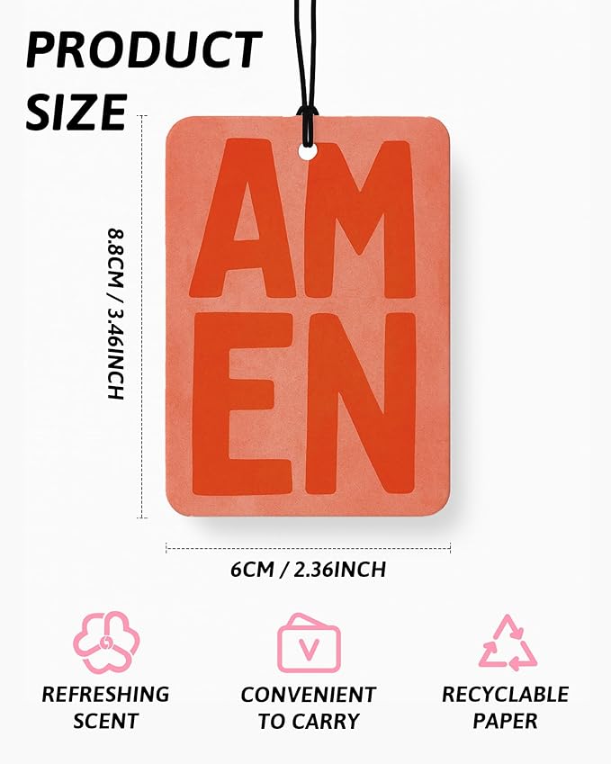 Christian Car Air Freshener 4 Pcs Coconut Scented, Inspirational Christian Car Accessories Mirror Decor for Women, Religious Bible Verse Hanging Air Freshener for Cars Closet Drawer Books