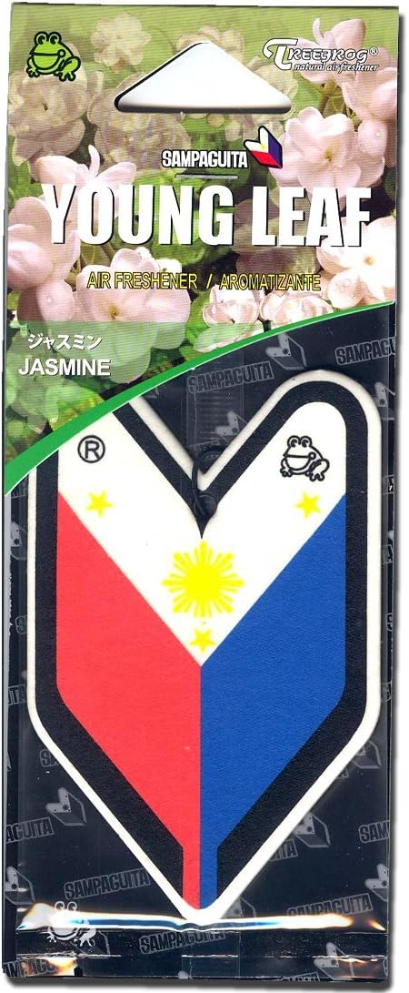 Treefrog Hanging Air Freshener Wakaba Badge Philippine Flag Single Pack - Jasmine
