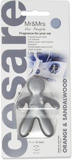 Cesare Car Air Freshener Long Lasting 45 Days Air Vent Clip Uses Alcohol-Free Fragrance Oil Non-Toxic EVA Material (Orange&Sandalwood)