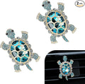 Turtle Car Accessories, Cute Turtle Air Fresheners Diffuser Vent Clip, Crystal Rhinestone Auto Air Conditioning Outlet Clip, Sea Turtles Car Decorative for Women (Blue, 2PCS)