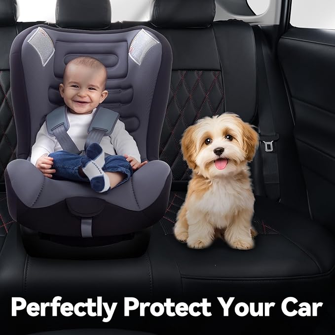 coverdream 2026 Rav4 Seat Covers Custom Fit for 2026 Toyota Rav4 Hybrid (Woodland/Limited) SUV,Full Set Luxury Waterproof Leather Car Seat Protector