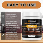 White Leather Recoloring Balm, 12oz Leather Color Restorer for Couches, Leather Repair Kit for Furniture, Leather Dye for Leather Fade, Leather Repair Restore car seat