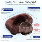 Andalus Brands Pure Australian Sheepskin Fluffy Car Center Console Cover, Luxurious Non-Shedding Furry Arm Rest Cover for Car, Versatile for All Seasons, Mocha - (11.47" X 6.3")
