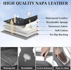 Coverado Car Seat Covers, Front Covers for Cars, Car Seat Cover Front Seats, Automotive Seat Cover, Waterproof, Leather Car Seat Cushion, Universal Interior Seat Protectors for Most Cars Black