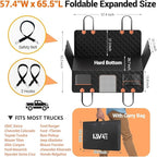 Truck Back Seat Extender for Dogs Hard Bottom Holds 500lbs,Dog Car Seat Cover for Back Seat, Waterproof and Can be stored Dog Hammock for Car SUV