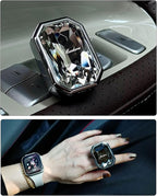 Car Air Freshener Diffuser,Essential Oil Diffusers Vent Clip,Advanced Crystal Automotive Parts，Contains 2 odorless container pieces,Metal and Crystal Design，First choice for gifts