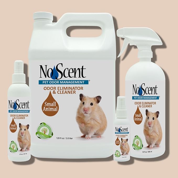 No Scent Small Animal Guinea Pig Cage Cleaner | Hamster & Rabbit Habitat Pet Odor Spray (2 Fl Oz / 59 mL) Pack of 2