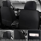 Leather Car Seat Covers Full Set, Universal Faux Leather Car Seat Covers 5 Seats, Automotive Seat Covers for Most Sedans SUVs Trucks, Front and Rear Seat Covers,Wine Red