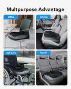 HUANUO Seat Cushion for Office Chairs, Extra Large Desk Chair Cushion for Back Pain Tailbone Pain Relief, Ergonomic Memory Foam Car Seat Cushion, Wheelchair Cushions for Long Sitting, Anti-Slip Bottom
