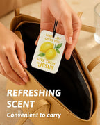 Trendy Peach Lemon Orange Cherry Christian Car Air Freshener 4 Pcs, Cute Fruits Religious Hanging Air Freshener for Cars Closet Drawer Books, Girly Car Accessories Mirror Decor for Women