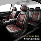Fit for Santa Cruz Seat Covers Compatible with Hyundai Santa Cruz 2022-2026 - Waterproof Breathable Leather Automotive Seat Cushions Protector,Airbag Compatible,Full Set 5 Seats(Redline)