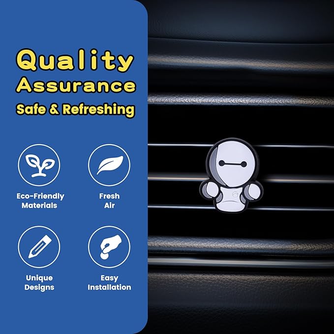Air Vent Decoration - Cute Super Hero Decorative Vent Clip for Cars, Bedroom or Office [Baymax]
