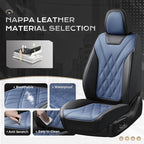 Coverado Car Seat Covers Full Set, Seat Covers for Cars, Front Seat Covers and Back Seat Cover Waterproof Leather Automotive Seat Cover, Universal Car Interior Protectors Cushion for Most Cars
