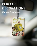 Yellow Cheetah Print Car Air Freshener 4 Pcs, Trendy Coquette Bow Leopard Print Lucky 8 Ball Hanging Air Freshener for Cars Closet Drawer Books, Girly Car Accessories Mirror Decor for Women