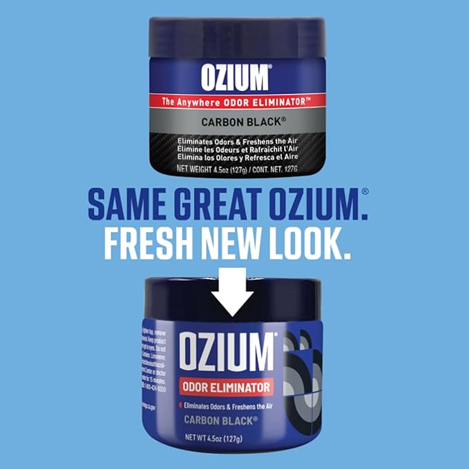 Ozium 4.5 Ounce 4 Pack Odor Eliminating Gel for Homes, Cars, Offices and More, Carbon Black