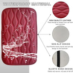 Car Center Console Cushion Pad, 12.48×7.40 Inches Waterproof Car Armrest Seat Box Cover, Comfortable PU Leather Vehicle Armrest Cover Protector, Car Decor Interior Accessories (Wine Red)