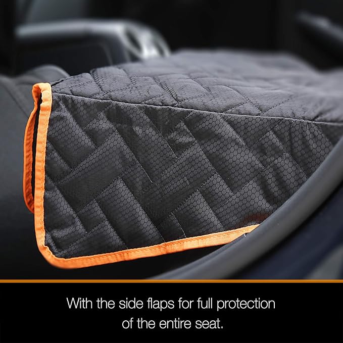 iBuddy Bench Dog Seat Cover, Oxford Cloth Vehicle Seat Cover for Car/SUV/Small Truck, Universal Fit, Black, Waterproof, Heavy Duty, Nonslip, Machine Washable