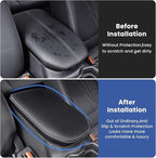 Center Console Cover for Toyota RAV4 2019-2025, Upgraded PU Leather Armrest Cover for RAV4 Adventure/Hybrid/XLE/LE/Limited/TRD Off-Road/Premium/XLE Premium (Gray Stitching)