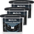 Moisture Absorbers, Efficient Activated Charcoal Humidity Absorber ＆ Odor Absorber Boxes, Refillable Car Dehumidifier for Closet, Bathroom, Basement＆ RV, 3 Pack