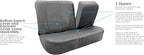 FH Group PU002-1010 Classic Exquisite Leather Bench Seat Covers, Split Bench, Solid Grey Color- Fit Most Car, Truck, SUV, or Van