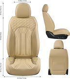 FLORICH Leather Seat Covers, Seat Covers Full Set, Car Seat Protectors 5 Seats, Automotive Seat Covers Fit for Most Cars Trucks-Beige