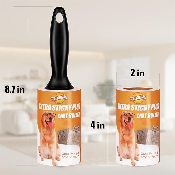 WulaWindy Lint Roller for Pet Hair, Extra Sticky Lint Rollers Pet Hair Remover for Clothes, Work Great on Pet Hair Value Pack (4 Pack) (6 Pack)