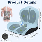Seat Cushion, Office Chair Cushion, L-Shaped Ergonomic Car Seat Cushions, Memory Foam Chair Cushion, Lumbar Support Pillow for Wheelchair, Car, Home, Office, Desk, Blue