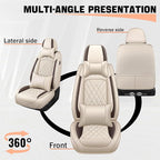 Car Seat Covers Compatible with Toyota Camry 1999-2026 Durable Waterproof Automotive Seat Covers Stretchable Fabric Material, Airbag Compatibility, Nappa Leather(Full Set with Pillow, Beige Brown)
