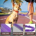 AUROTH Heavy Duty Bungee Dog Leash for Medium Large Breed Dogs, No Pull for Shock Absorption with Car Seat Belt, 2 Padded Handles 4.5FT 6FT Training Dog Leash