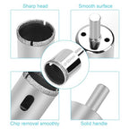 15 Pcs Diamond Drill Bits for Ceramic, Diamond Hole Saw Drill Bit Set Kit, Premium Glass Drill Bit for Bottles,Pots, Marble, Granite Stone, Tile Cutting 0.23 Inch - 2 Inch（6mm - 50mm） YLYL