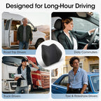 Lumbar Support Pillow for Car Seat – High-Density Memory Foam, Provides Comfort for Long Drivers, Relieves Lower Back Discomfort, Adjustable Strap Stays Put, Fits Most Cars, SUVs & Trucks (Black)