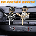 2Pcs Car Air Fresheners, Cute Bear Pilot Automotive Air Outlet Creative Car Perfume Diffuser, Automotive Accessories Air Vent Decoration with 8 Fragrant Tablets (Black 1+Silver 1)