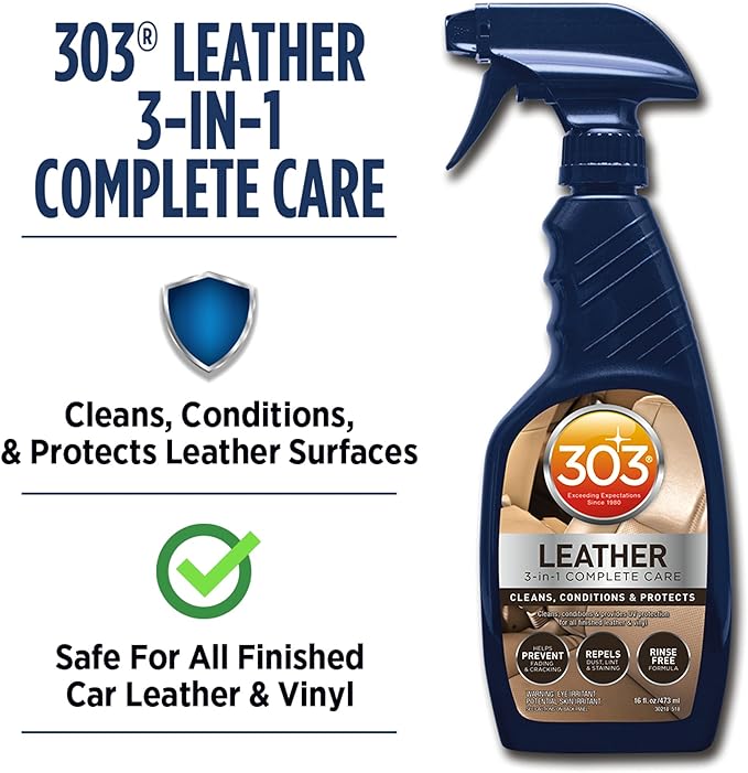 303 Products Marine Aerospace Protectant – UV Protection – Repels Dust & Leather 3-In-1 Complete Care - Cleans, Conditions, & Protects - Helps Prevent Fading & Cracking