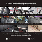 otoez Car Seat Covers Full Set, 5 Seat Pink Leather Seat Cover for Car, Waterproof Automotive Front and Back Seat Protectors for Most Sedens Trucks SUVs, Black & Pink
