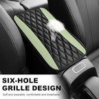 Car Center Console Cushion Pad, 12.6 × 7.48 Inches Waterproof Car Armrest Seat Box Cover, PU Leather Armrest Cover Protector for Most Vehicle, Universal Car Interior Accessories (Green)